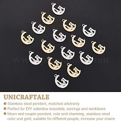 16Pcs 2 Colors Valentine's Day 304 Stainless Steel Charms&nbsp;STAS-UN0030-74