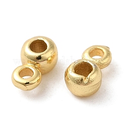 ラックメッキ真鍮チューブベイル  ループベイル  ロンデル  ゴールドカラー  5x3x2mm  穴：1.2mmと1mm&nbsp;KK-Z029-01G