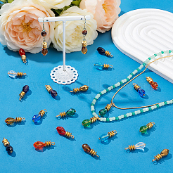 72Pcs 12 Colors Glass Pendants&nbsp;PALLOY-PH01953