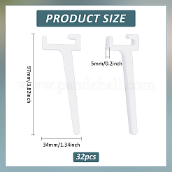 アクリルペグボードフック32個  ホワイト  93x34x5mm&nbsp;DIY-BC0015-26
