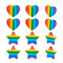 12Pcs 2 Style Plastic Stripe Pendants&nbsp;KY-YS0001-03