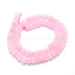 天然石ローズクォーツビーズ連売り  ロンデル  8x5mm  穴：1mm  約68個/連  15.15インチ（38.5cm）&nbsp;G-E507-05A