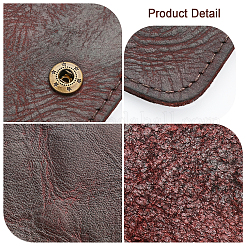 革小銭入れ  小さな財布  スナップボタン付き  ココナッツブラウン  11x7.6x1.5cm&nbsp;AJEW-WH0317-29B