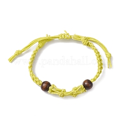 Adjustable Braided Waxed Cotton Macrame Pouch Bracelet Making&nbsp;BJEW-JB09698