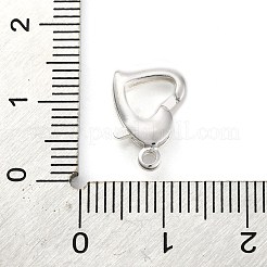 真鍮カニカン  鉛フリー＆カドミウムフリー  ハート  プラチナ  13x9x3mm  穴：1.4mm&nbsp;KK-A230-01A-S