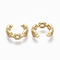 Brass Cubic Zirconia Cuff Earrings&nbsp;EJEW-R114-008G-NF