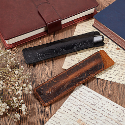 2Pcs 2 Style Flower Pattern Leather Pen Holders&nbsp;AJEW-GA0006-29A