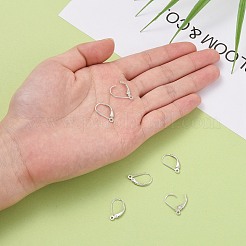 スターリングシルバーレバーバックフープピアス925個  銀  16.5x10x2mm  穴：1mm  ピン：0.8mm&nbsp;X-STER-L054-52S