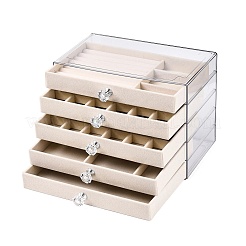 5-Tier PET Plastic Jewelry Storage Drawer Boxes&nbsp;CON-N016-01A