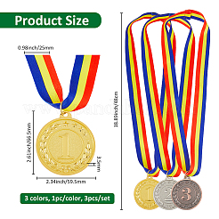 3Pcs 3 Colors Alloy Medal&nbsp;AJEW-FH0005-80