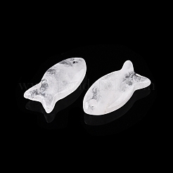天然石クオーツクリスタルペンダント  ロッククリスタルの魚のチャーム  23.5~24.5x12x5~6mm  穴：2mm&nbsp;X-G-N342-106P