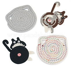 4Pcs 4 Styles Cotton Coasters&nbsp;AJEW-TA0001-80