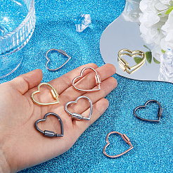 8Pcs 4 Colors Zinc Alloy Screw Carabiner Lock Charms&nbsp;FIND-DC0008-29