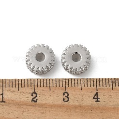Brass Micro Pave Cubic Zirconia Daisy Spacer Beads&nbsp;KK-U052-32P-NF
