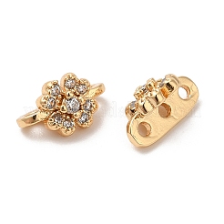 Brass Micro Pave Clear Cubic Zirconia Connector Charms&nbsp;KK-B074-48G