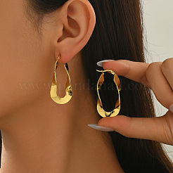Twisted Oval Stainless Steel Hoop Earrings&nbsp;NI5341