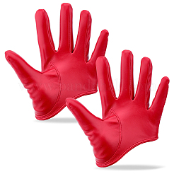1 Pair PU Leather Half Palm Gloves&nbsp;AJEW-CL0001-40B