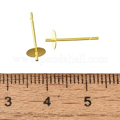 304ステンレススチールスタッドピアス金具  片穴パーツ用  18KGP本金メッキ  14x5mm  ピン：12x0.8mm&nbsp;STAS-P370-01C-G