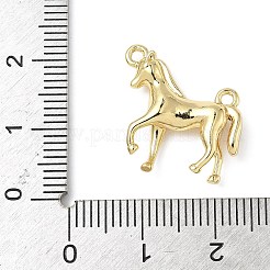 真鍮チャーム  カドミウムフリー＆鉛フリー  18KGP本金メッキ  丸カン付き  馬  18x18x5mm  穴：3mm&nbsp;ZIRC-I356-04G-02