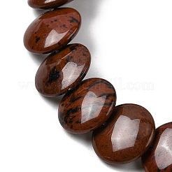 天然石マホガニーオブシディアンビーズ連売り  フラットラウンド  11.5~12x3~3.5mm  穴：0.7mm  約41個/連  14.65''（37.2センチメートル）&nbsp;G-K366-D03-02
