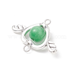 8Pcs 8 Colors Alloy Round Cat Eye Heart with Angel Wings Connector Charms&nbsp;PALLOY-JF04279