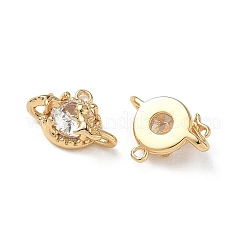 Brass Micro Pave Clear Cubic Zirconia Charms&nbsp;KK-P355-07G