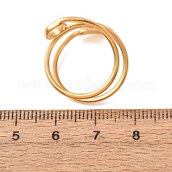女性用304ステンレススチールカフオープンリング  ペーパークリップ  18KGP本金メッキ  16.5mm  内径：17mm&nbsp;SA-CBA6EDB-07G