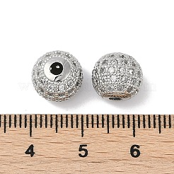 Brass Pave Clear Cubic Zirconia Beads&nbsp;LS-KK-Q030-12P