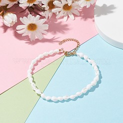 Natural Trumpet Shell Beaded Anklet for Women&nbsp;AJEW-AN00470