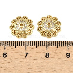 Brass Micro Pave Clear Cubic Zirconia Bead Caps&nbsp;KK-D109-03G