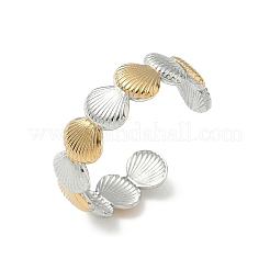 304 Stainless Steel Double Color Cuff Rings&nbsp;RJEW-S635-01GP-C