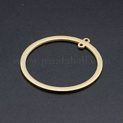 201ステンレススチールリンク  ピアス作りに  リング  レーザー切断  18KGP本金メッキ  31.5x30x1mm  穴：1.2mm&nbsp;STAS-R111-LA136-30