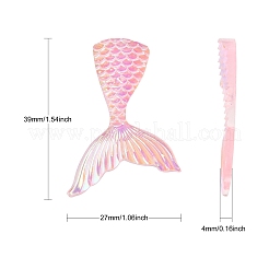 30 個 4 色の蓄光透明樹脂カボション  模造魚の尾  暗闇で光る  ミックスカラー  39x27x4mm&nbsp;RESI-CJ0003-57