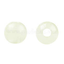 不透明で光るアクリルビーズ  暗闇で光るビーズ  ラウンド  甘露  4mm  穴：1mm  約16666個/500g&nbsp;OACR-G038-06A