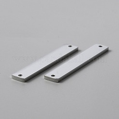 304ステンレススチールコネクタチャーム  長方形  ステンレス鋼色  35x6x1.5mm  穴：1.5mm&nbsp;FIND-WH0044-92P