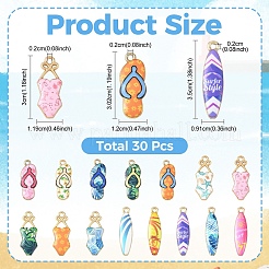 30Pcs 15 Styles Alloy Enamel Pendants&nbsp;ENAM-YW0009-08