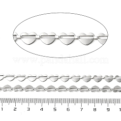 304ステンレススチールリンクチェーン  溶接されていない  スプールで  ハート  ステンレス鋼色  5.5x9x1.5mm&nbsp;CHS-L029-05P