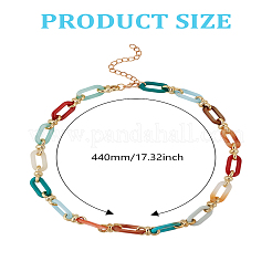 1Pc Acrylic Oval Link Chain Necklaces for Women&nbsp;NJEW-LP0002-96C