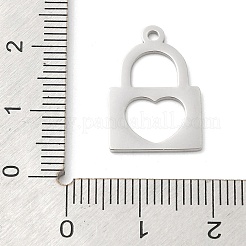 304ステンレスペンダント  レーザー切断  艶出し  ロック  ステンレス鋼色  19.5x13mm&nbsp;STAS-WH0016-05-P02