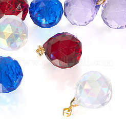 8Pcs 4 Colors Transparent K9 Glass Pendants&nbsp;FIND-TA0003-17