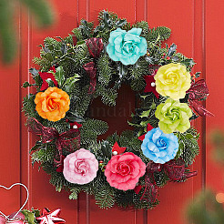36Pcs 12 Colors Silk Rose Flower&nbsp;AJEW-GF0007-01