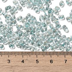 焼付塗装ガラスシードビーズ  ピーナッツ  淡いターコイズ  3.5~4x2~2.5x2~2.3mm  穴：0.8mm  約8000個/ポンド&nbsp;SEED-K009-03B-15