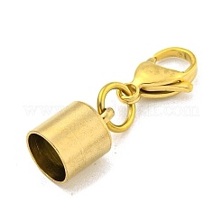 304ステンレススチールコードエンド  カニカン付き  ゴールドカラー  31mm  内径：8mm&nbsp;STAS-K273-07D-G