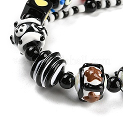 Hand Painted Acrylic with Enamel Beads&nbsp;X-MACR-K354-30