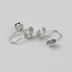 Brass Clip-on Earring Converters Findings&nbsp;KK-WH0062-204B-P
