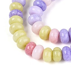 ガラスビーズ連売り  模造アラシャン瑪瑙  ロンデル  染め  ミックスカラー  8~8.5x4.5~5mm  穴：1~1.2mm  約155~159個/連  30.12~31.30インチ（76.5~79.5cm）&nbsp;GLAA-N059-5x8mm-37