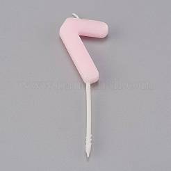パラフィンキャンドル  数形の無煙キャンドル  結婚式のための装飾  誕生日パーティー  ピンク  NUM。7  7：87.5x28.5x8.5mm&nbsp;DIY-K028-D02-07