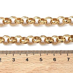 7MM 304 Stainless Steel Rolo Chain Necklaces for Women Men&nbsp;NJEW-Z115-01G
