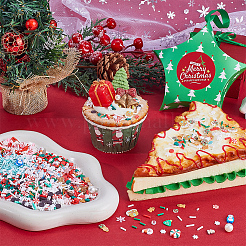 120g 12種類のクリスマステーマDIYエポキシ樹脂材料充填材  ポリマー粘土やプラスチックビーズを含む  混合図形  ミックスカラー  4.5~11.5x1.2~10x0.3~10mm  10g /スタイル&nbsp;DIY-SC0027-29