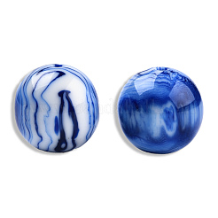 樹脂ビーズ  天然石風  ラウンド  ミディアムブルー  19mm  穴：2~2.4mm&nbsp;RESI-N034-26-L03